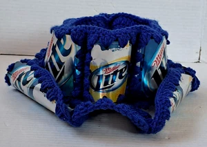 VTG Miller Lite Beer Can Party Knit Crochet Cowboy Hat Hipster Hippie Beach - Picture 1 of 12