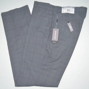 NWT MICHAEL KORS Classic Fit Stretch Wool Plaid Flat Front Dress Pants 38 x 30 - Picture 1 of 5