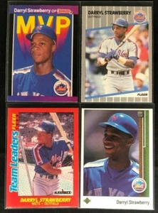 Darryl Strawberry - 4 Cards - Donruss, Fleer, Upper Deck - New York Mets - Picture 1 of 6