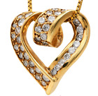 Designer Exquisite 075Ct Vs G Diamond 14K Gold Open Heart Pendant Fine Jewelry