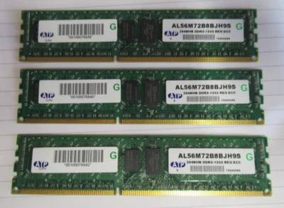 ATP AL56M72B8BJH9S 6GB (3x2GB) PC3-10600 DDR3-1333MHz ECC CL9 240P DIMM Memory - Image 1 of 4