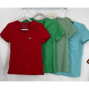 Figs Technical Collection, Set Of 4 V-Neck Scrub Tops XXS - Picture 1 of 15