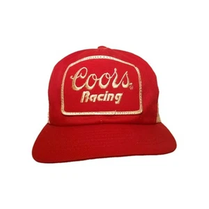 Vintage Coors Racing Swingster Mesh Snapback Mütze Kappe Patch USA rot/weiß - Bild 1 von 11