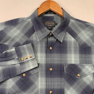 NEW Pendleton Frontier Shirt Men's L Plaid Pearl Snap Western Cowboy NWOT - Picture 1 of 12