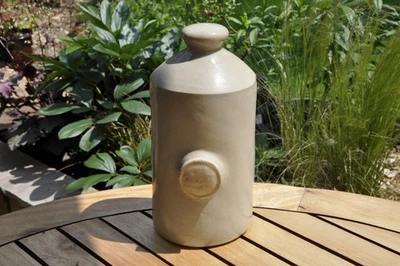 Vintage Rustic Handmade Stoneweare Glazed Ceramic Hot Water Bottle Bed Warmer - Image 1 of 4