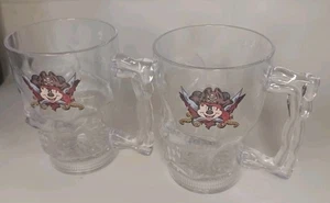 Disney Skull Pirate Mickey Light Up Pirates of the Caribbean Cups Set Of 2 - Picture 1 of 11