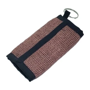 Embroidered Hemp Coin Purse - Picture 1 of 8