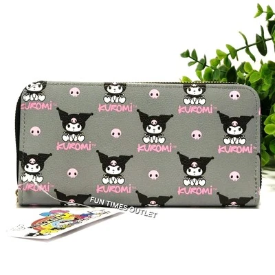 Sanrio Kuromi Wallet 8"×4" Hello Kitty Zip Around Deluxe Credit Card Holder   - Image 1 of 4