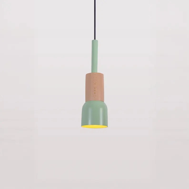 极简主义吊坠灯-木质和金属吸顶灯6色 — 第 1/1 张图片