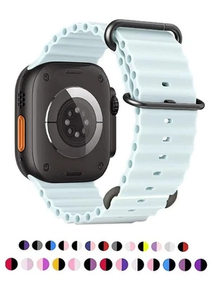 Pulsera de silicona Ocean Band para Apple Watch, pulsera iWatch, serie Ultra 1 - Imagen 1 de 4