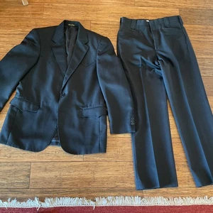 Circle S Western Suit Mens Blazer 40R Pants 34 X 31 Black USA Cowboy - Picture 1 of 6