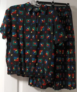 Alfred Dunner Damen Petite Kurzarm Bluse & Rock Set Größe 8 - Bild 1 von 6