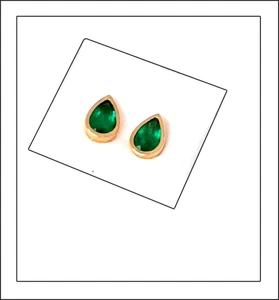 Intensiv leuchtende Smaragd Tropfen Ohrringe Gelbgold - Magisches von Greenfire - Bild 1 von 10