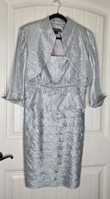 Vestido de dos piezas Jessica Howard verde menta claro con cuentas en capas, talla 16  Foto 1 de 4