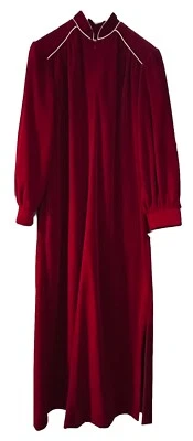 Bata de colección Evelyn Pearson abrigo de terciopelo largo completo borgoña nueva con etiquetas pequeña MCM Foto 1 de 4