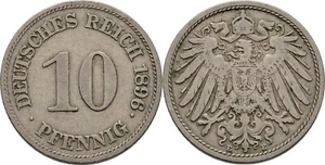 Deutsches Reich 10 Pfennig 1896 E Cu-Ni 3,9 g Original Münze #J1553 - Bild 1 von 1
