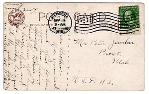 B773 - USA - 1910 "State Belle" Postkarte frankiert mit Platte # einzeln #331 nach Utah - Bild 1 von 2