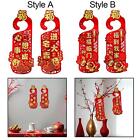 2Pcs Door Handle Pendants Chinese New Year Decorations Housewarming Gifts