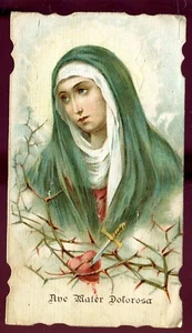 ANTIGUA TARJETA SAGRADA DE MATER DOLOROSA - Imagen 1 de 2