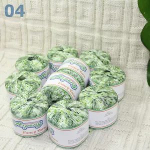 Sale New Lot of 10Ballsx50g High-quality Nylon Ladder Track Knitting Yarn Green - Picture 1 of 10