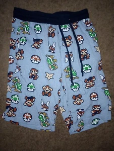 Super Mario Bros Blue Sleeper Shorts - Picture 1 of 2