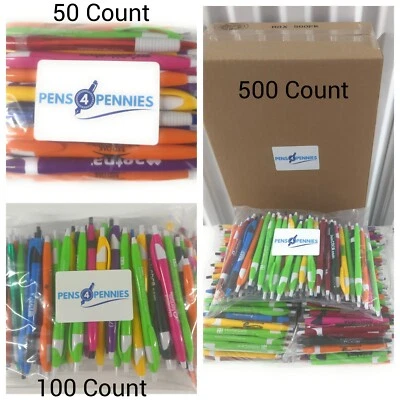 Lotes de bolígrafos a granel con errores de impresión: bolígrafos Click 50/100/500 estilo JAVA Slimter COLORES BRILLANTES Foto 1 de 4