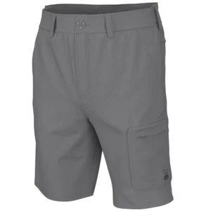 Huk Mens Next Level 10.5" Shorts Overcast Grey Quick Dry Stretch Fishing 2XL Siz - Picture 1 of 3