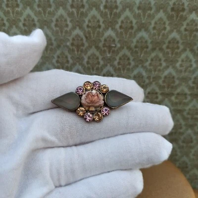 Broche Rosa Michal Negrin Romántico Retro y Rosa Cristales de Swarovski Prendedor Regalo Nuevo Foto 1 de 4