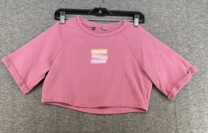 Gymshark Crop Purple Sweatshirt XS Spellout Sport Gym Dance Yoga Sweater Top - Picture 1 of 13