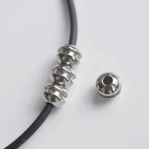 10 uds./ acero inoxidable cuentas acanaladas bolas rondelle 8 x 7 mm ID. 3mm - Imagen 1 de 1