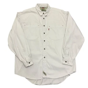 Vintage Levi's Denim Shirt White Mens L Relaxed Fit Long Sleeve 100% Cotton - Picture 1 of 13