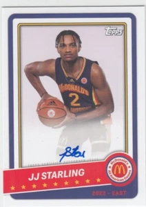 2022 JJ Starling Topps McDonald's GAME DAY AUTO On Card - JS Syracuse Notre Dame - Picture 1 of 1