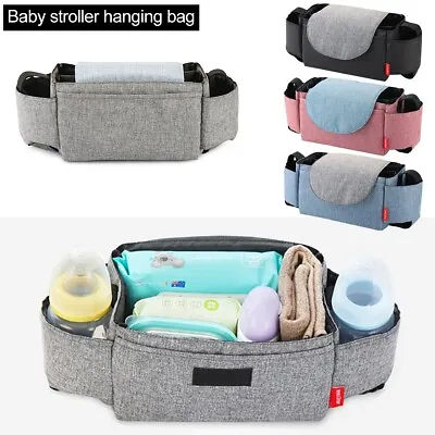 Storage Bag Baby Organiser Mummy Bottle Cup Holder Buggy Stroller Pram Pushchair • 7.99£