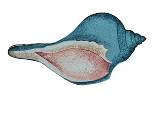 Parche pequeño Ocean Blue Whelk Seashell hierro 4,5" nuevo - Imagen 1 de 4