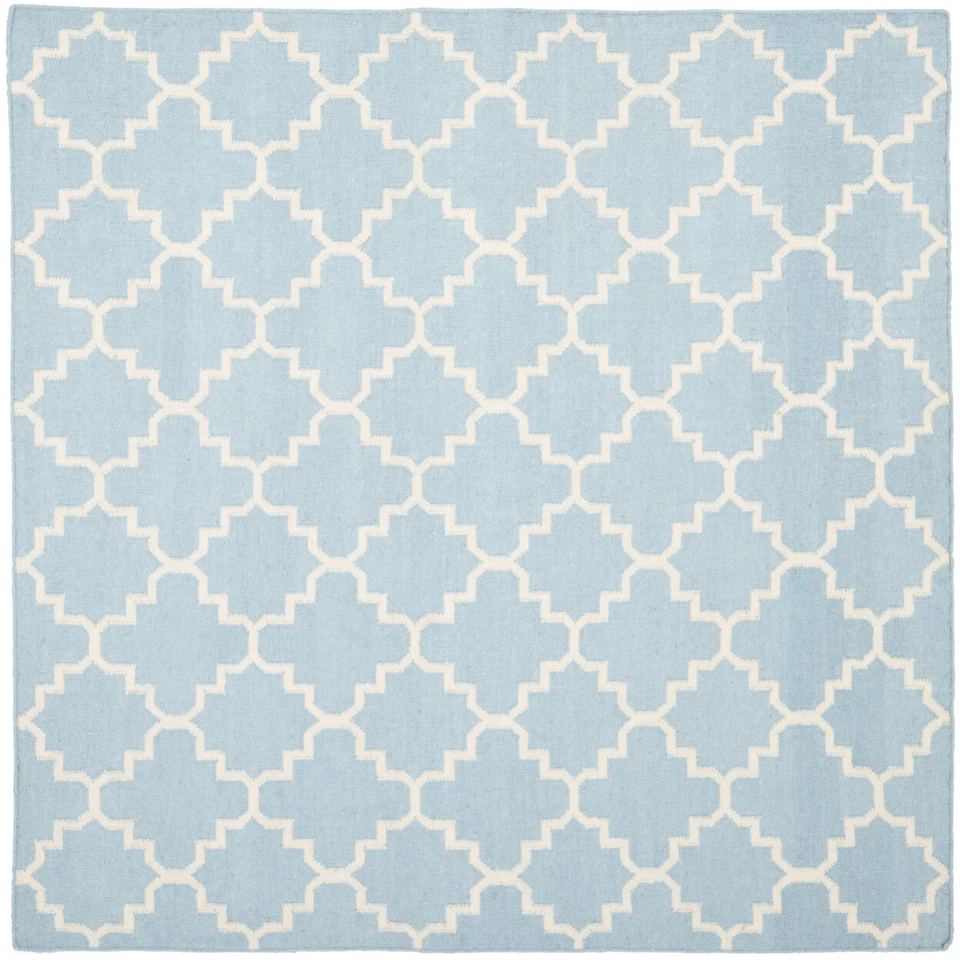 Safavieh DHU554G Dhurries Rug Light Blue / Ivory 9 ft.