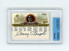 Casey Stengel 2006 Sp Legendary Cuts 10/35 Cut Signatures Auto Autograph BAS COA