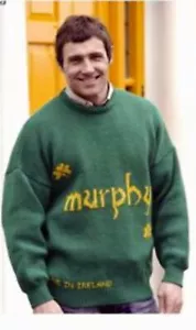 Nachname O'DONNELL grüner irischer Pullover MADE IN IRELAND neu mit Etikett aus Ausverkauf! - Bild 1 von 4