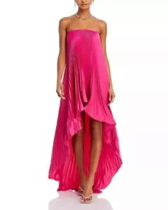 L'Idee women's Feminite High Low strapless Rose Satin Dress -size 8 -retail $379 - Picture 1 of 9