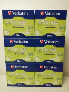 60 CD-RW VERBATIM 4X 700 MB, 80 MINUTI, CD - RW REWRITABLE RISCRIVIBILI, NUOVI. - Foto 1 di 3