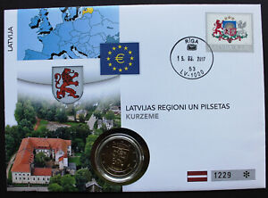 Lettland 2017 Numisbrief 2 EURO Region Kurzeme