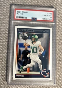 2024 Panini Score Bo Nix Rookie RC PSA 10 Denver Broncos Ducks - Picture 1 of 2