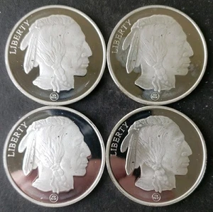 Lot of Four RMC 1oz Silver Buffalo Rounds - Picture 1 of 3