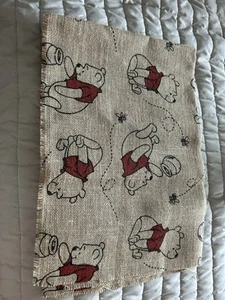 Burlap Fabric With Winnie The Pooh Print About 1 Yard Crafting - Picture 1 of 6