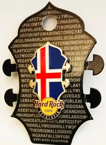 Hard Rock Cafe REYKJAVIK Year 2016 Headstock Flag Series Pin - Picture 1 of 1