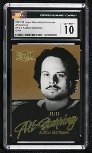 2022 Skybox Metal Universe All-Starring Gold /50 Auston Matthews CGC 10 Gem Mint - Picture 1 of 3