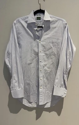 Sid Mashburn 蓝色条纹修身领正装衬衫 15.5 33 — 第 1/4 张图片