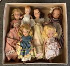 Vintage Lot Of 6 Nancy Ann Storybook Dolls Baby Has Star Hands 2 - Missing Legs