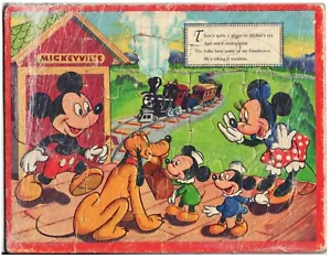 VINTAGE Walt Disney MICKEY & MINNIE MOUSE "Mickeyville" PUZZLE (1960er) komplett! - Bild 1 von 1