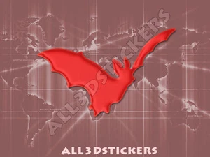 Adesivo Resinato Effetto 3D Murcielago - Colore Rosso 115x75 mm. - Picture 1 of 1