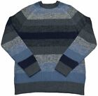 Vintage Munsingwear Mens Size XL Cable Knit Grandpa Sweater Blue Grey Striped